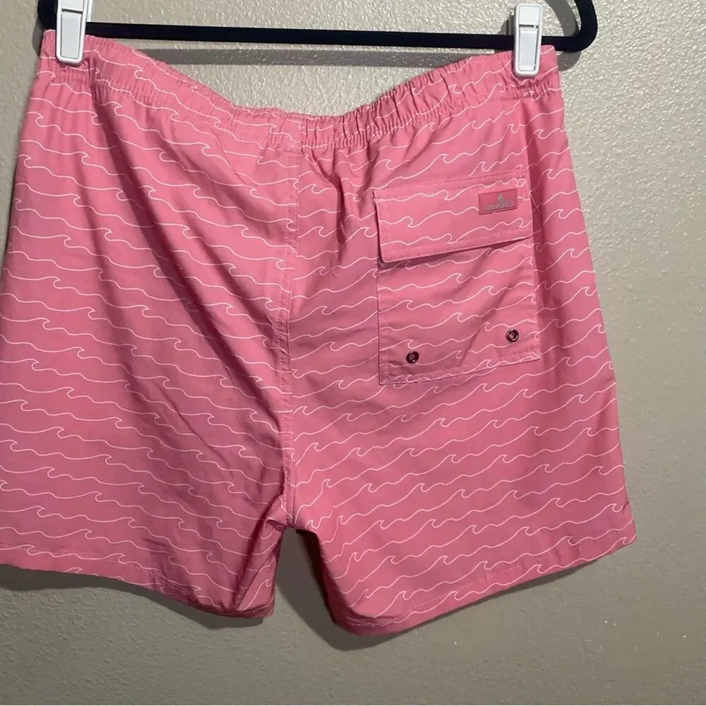 Rain Forest Beach Waves Print Swimming Shorts size Small